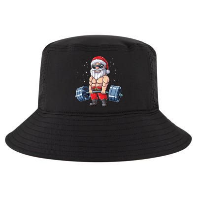 Santa Weightlifting Christmas Fitness Gym Deadlift Xmas Meaningful Gift Cool Comfort Performance Bucket Hat