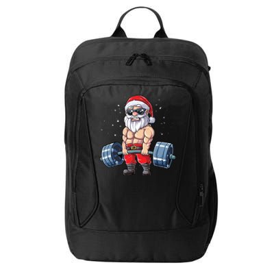 Santa Weightlifting Christmas Fitness Gym Deadlift Xmas Meaningful Gift City Backpack