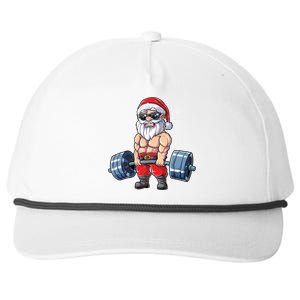 Santa Weightlifting Christmas Fitness Gym Deadlift Xmas Meaningful Gift Snapback Five-Panel Rope Hat