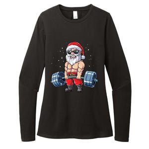 Santa Weightlifting Christmas Fitness Gym Deadlift Xmas Meaningful Gift Womens CVC Long Sleeve Shirt