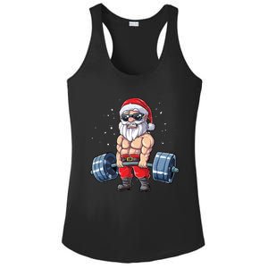 Santa Weightlifting Christmas Fitness Gym Deadlift Xmas Meaningful Gift Ladies PosiCharge Competitor Racerback Tank