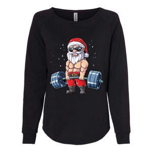 Santa Weightlifting Christmas Fitness Gym Deadlift Xmas Meaningful Gift Womens California Wash Sweatshirt