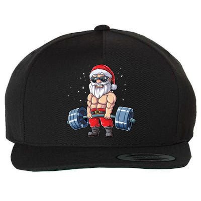 Santa Weightlifting Christmas Fitness Gym Deadlift Xmas Meaningful Gift Wool Snapback Cap