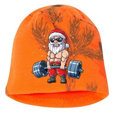 Santa Weightlifting Christmas Fitness Gym Deadlift Xmas Meaningful Gift Kati - Camo Knit Beanie