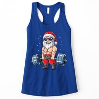 Santa Weightlifting Christmas Fitness Gym Deadlift Xmas Meaningful Gift Womens Tank Top