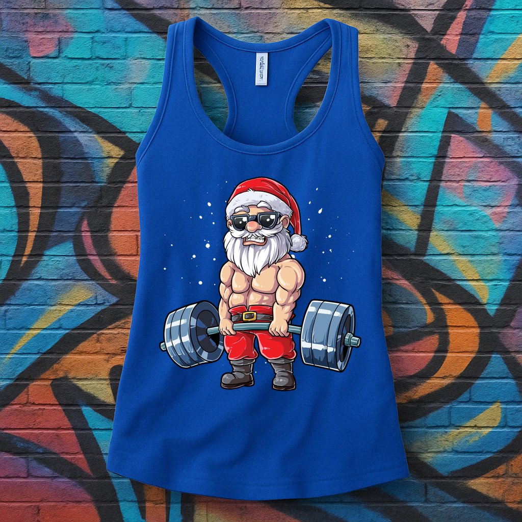 Santa Weightlifting Christmas Fitness Gym Deadlift Xmas Meaningful Gift Womens Tank Top