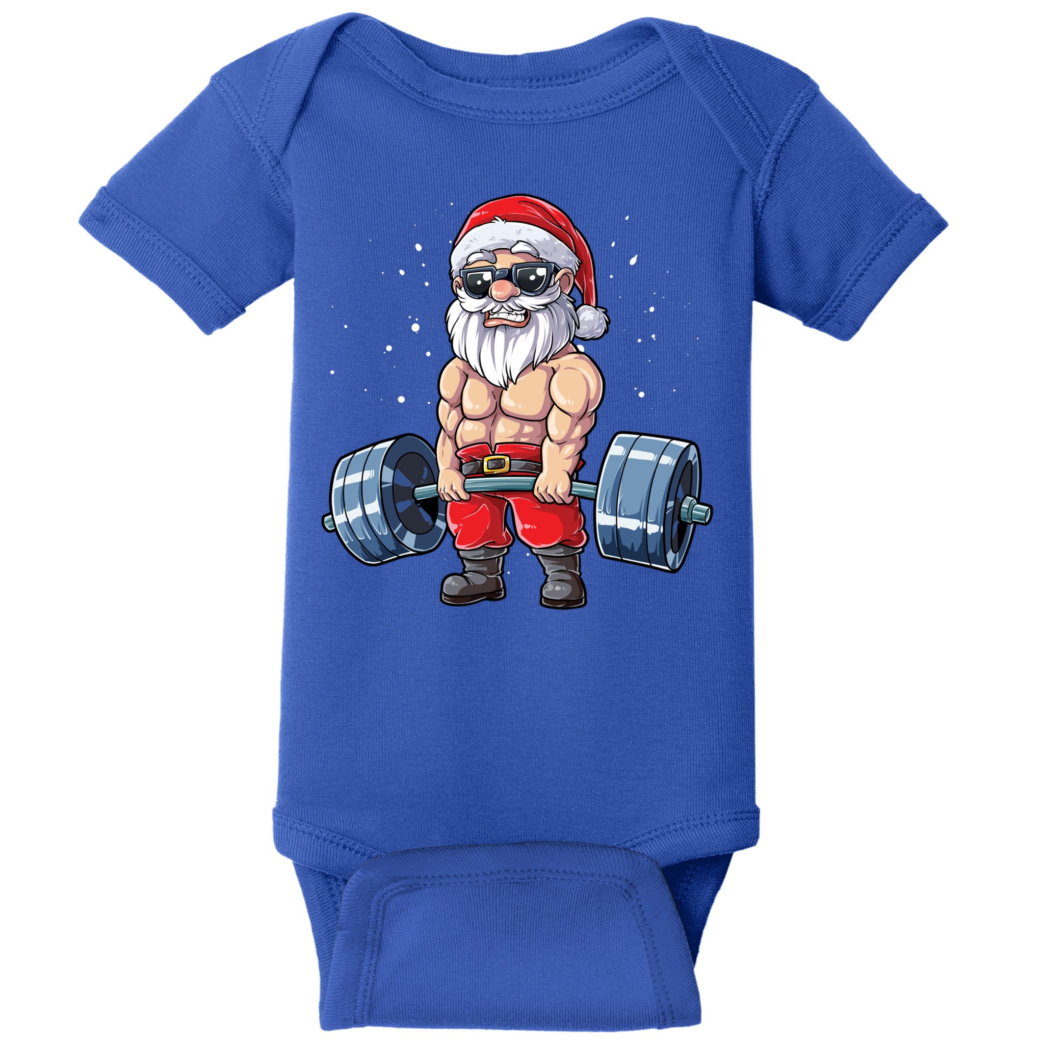 Santa Weightlifting Christmas Fitness Gym Deadlift Xmas Meaningful Gift Baby Bodysuit