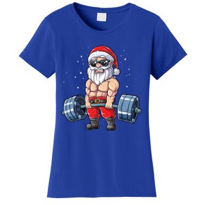 Santa Weightlifting Christmas Fitness Gym Deadlift Xmas Meaningful Gift Women's T-Shirt