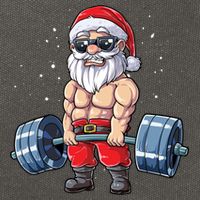 Santa Weightlifting Christmas Fitness Gym Deadlift Xmas Meaningful Gift Cotton Canvas Backpack