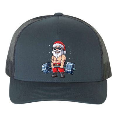 Santa Weightlifting Christmas Fitness Gym Deadlift Xmas Meaningful Gift Yupoong Adult 5-Panel Trucker Hat