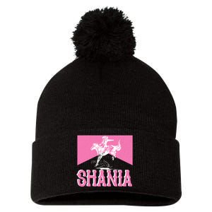 Shania Western Cowboy Pom Pom 12in Knit Beanie