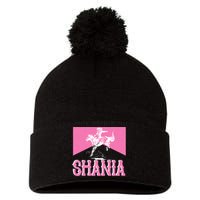 Shania Western Cowboy Pom Pom 12in Knit Beanie