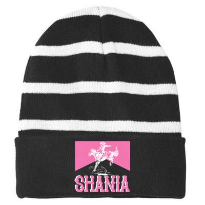 Shania Western Cowboy Striped Beanie with Solid Band