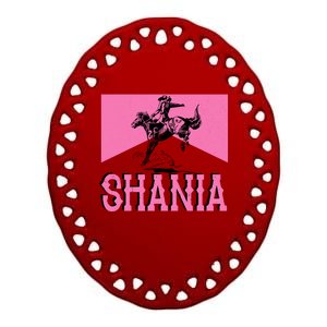 Shania Western Cowboy Ceramic Oval Ornament