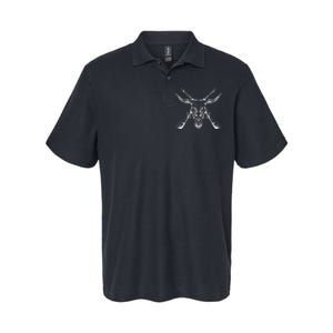 Skull With Crossed Guns And Horns Softstyle Adult Sport Polo