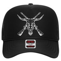 Skull With Crossed Guns And Horns Hat