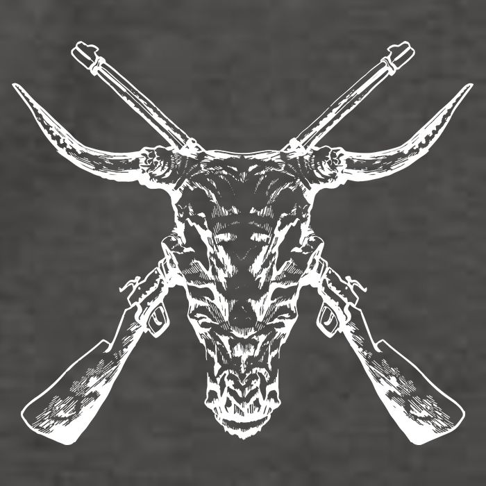 Skull With Crossed Guns And Horns Vector Backpack