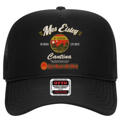 S.T.A.R W.A.R.S Classic M.O.S Eisley Cantina Live Music All Week Ad High Crown Mesh Back Trucker Hat