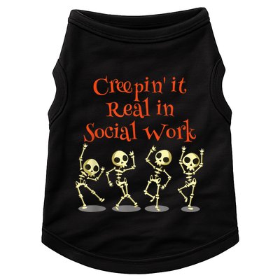 Social Work Creepin It Real Halloween School Teacher Doggie Tank