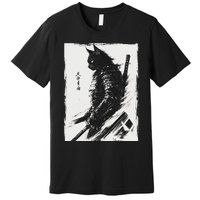 Samurai Warrior Cat Graphic Vintage Japanese Art Anime Premium T-Shirt