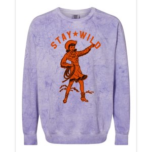 Stay Wild Cowgirl Cowgirl Western Country Girl Colorblast Crewneck Sweatshirt