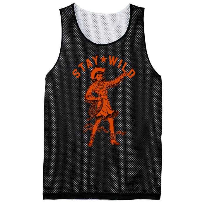 Stay Wild Cowgirl Cowgirl Western Country Girl Mesh Reversible Basketball Jersey Tank