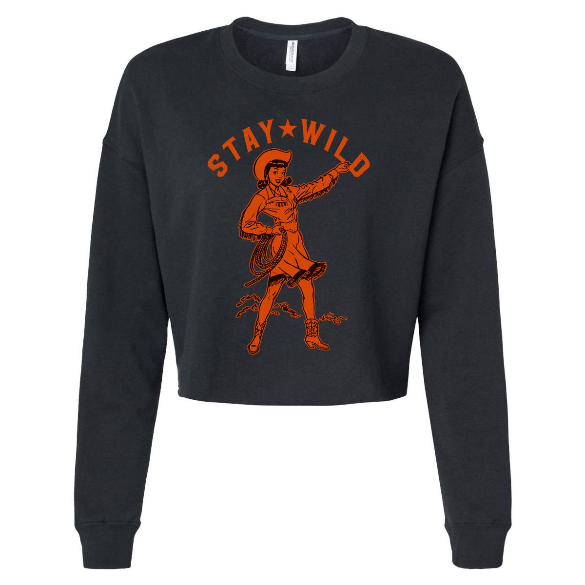 Stay Wild Cowgirl Cowgirl Western Country Girl Cropped Pullover Crew