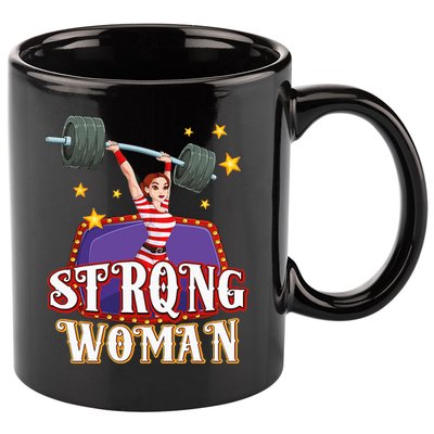 Strong Woman Costume Circus Staff Carnival Lovers Men Women 11oz C Handle Ceramic Mug