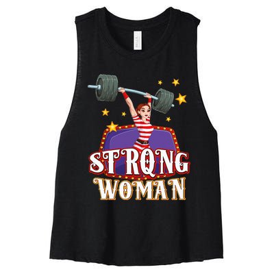 Strong Woman Costume Circus Staff Carnival Lovers Men Women Women's Racerback Cropped Tank