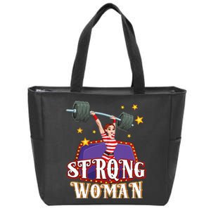 Strong Woman Costume Circus Staff Carnival Lovers Men Women Zip Tote Bag