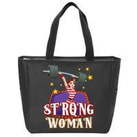 Strong Woman Costume Circus Staff Carnival Lovers Men Women Zip Tote Bag