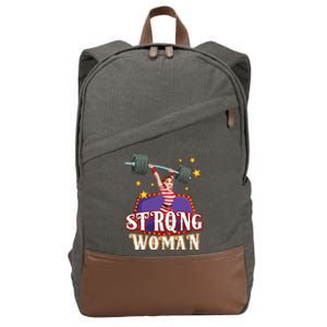 Strong Woman Costume Circus Staff Carnival Lovers Men Women Cotton Canvas Backpack