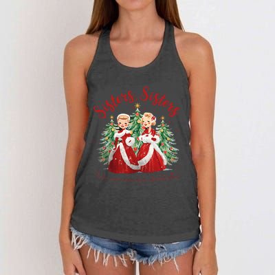 Sisters White Christmas Movie 1954 Xmas Snow Holiday Pajamas Women's Knotted Racerback Tank