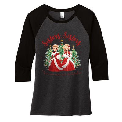 Sisters White Christmas Movie 1954 Xmas Snow Holiday Pajamas Women's Tri-Blend 3/4-Sleeve Raglan Shirt