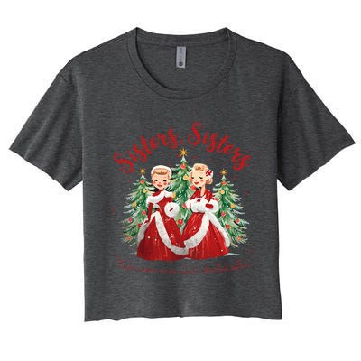 Sisters White Christmas Movie 1954 Xmas Snow Holiday Pajamas Women's Crop Top Tee