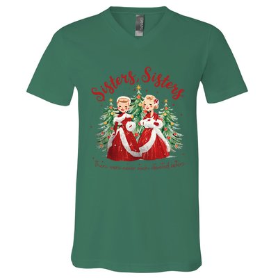 Sisters White Christmas Movie 1954 Xmas Snow Holiday Pajamas V-Neck T-Shirt