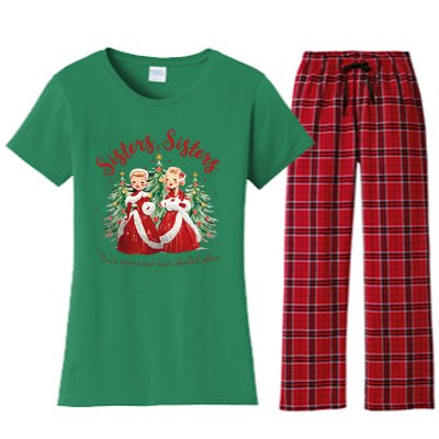 Sisters White Christmas Movie 1954 Xmas Snow Holiday Pajamas Women's Flannel Pajama Set