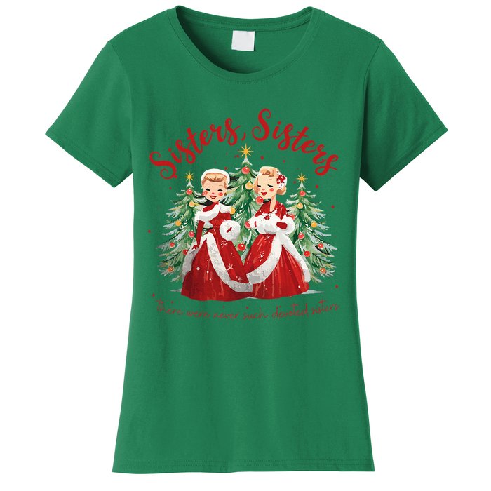 Sisters White Christmas Movie 1954 Xmas Snow Holiday Pajamas Women's T-Shirt