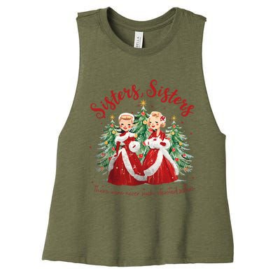 Sisters White Christmas Movie 1954 Xmas Snow Holiday Pajamas Women's Racerback Cropped Tank