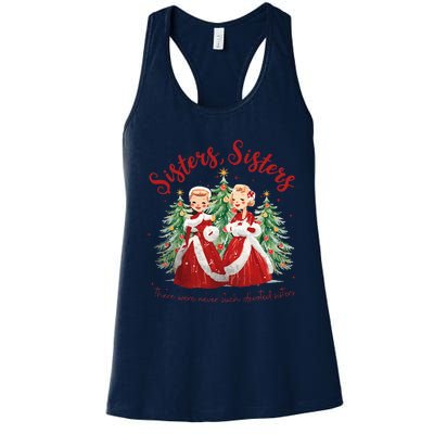 Sisters White Christmas Movie 1954 Xmas Snow Holiday Pajamas Women's Racerback Tank