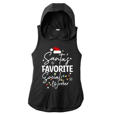 Social Worker Christmas Medical Social Worker Ladies PosiCharge Tri-Blend Wicking Draft Hoodie Tank