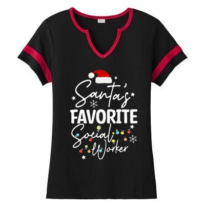 Social Worker Christmas Medical Social Worker Ladies Halftime Notch Neck Tee