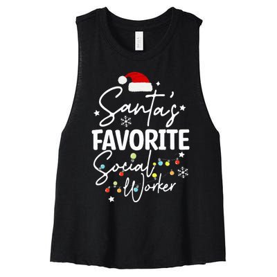 Social Worker Christmas Medical Social Worker Women's Racerback Cropped Tank