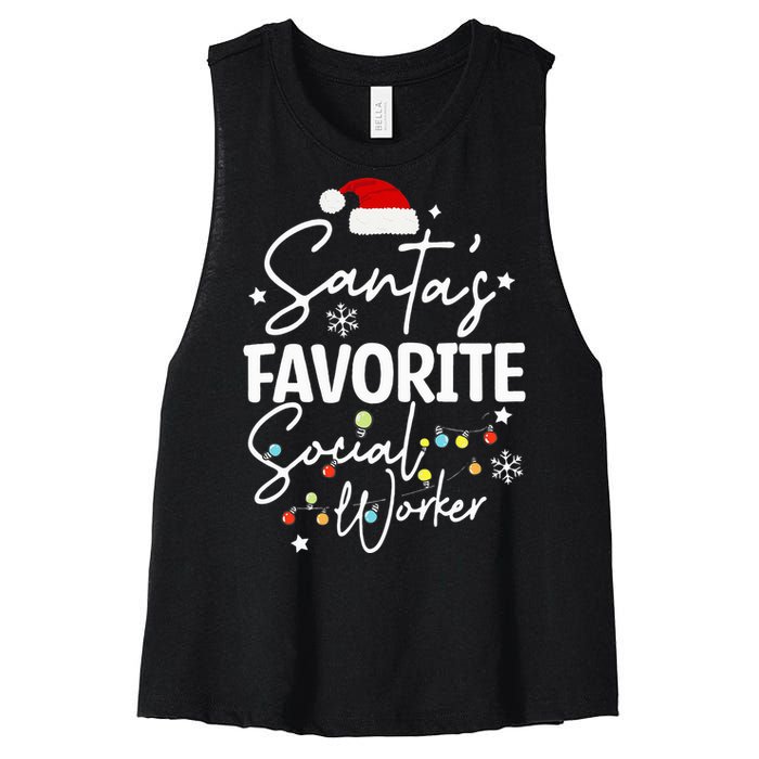 Social Worker Christmas Medical Social Worker Women's Racerback Cropped Tank