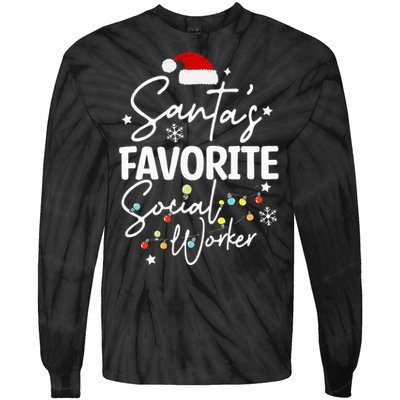 Social Worker Christmas Medical Social Worker Tie-Dye Long Sleeve Shirt