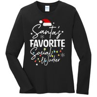 Social Worker Christmas Medical Social Worker Ladies Long Sleeve Shirt