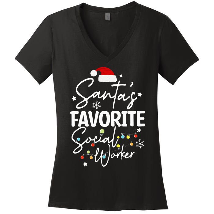 Social Worker Christmas Medical Social Worker Women's V-Neck T-Shirt