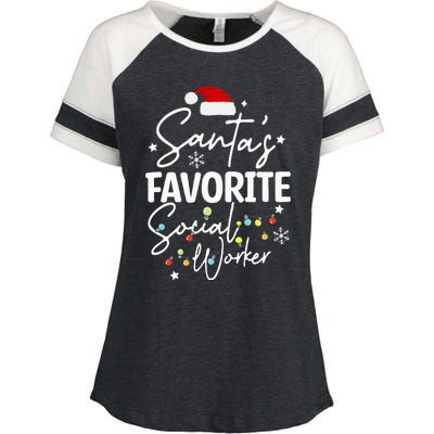 Social Worker Christmas Medical Social Worker Enza Ladies Jersey Colorblock Tee