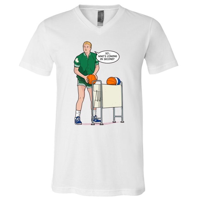 So, Who's Coming Second Larry Bird V-Neck T-Shirt