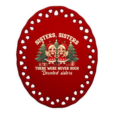 Sisters White Christmas Movie 1954 Xmas Snow Holiday Pajamas Gift Ceramic Oval Ornament